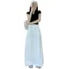 Pantalones de Ballet Anchos con Puño de Estilo Nuevo Primavera 2026 para Mujer con Encaje de Cintura Alta, Pantalones Casuales Rectos Sueltos y Adelgazantes