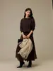 Suéter Feminino de Cashmere com Escovado de Seda Peça Única Sem Costura Gola Redonda Base de Lã Nova Roupa Feminina Malha Top para o Início do Outono