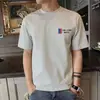Camiseta Casual Redonda de Manga Curta Fashion Personalizada Verão Tendência com Letras Simples Versátil Diária Tendência Ombro Normal Camiseta Masculina