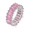 Joyería Transfronteriza de Amazon Anillo Rectangular de Zircón de Color Mixto Hip-hop Europeo y Americano Anillo Unisex Salida de Fábrica