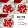 Banda de goma para niños Niña Trenza Accesorios para el cabello de Año Nuevo que no dañan el cabello Cuerda elástica para el cabello Anillo para el cabello de pulgar rojo para bebé