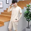 Conjunto de Shorts de Manga Corta para Hombre Lobo del Norte de China Verano, Conjunto de Dos Piezas Camiseta Casual Tendencia Elegante Estilo Chino