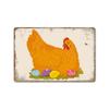 2024 Nuevo Exportación Pollos Gallo Hierro Retro Pintura Fondo Granja Pared Decorativa Mural Sin Marco