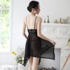Tamanho Grande Nova Lingerie Sexy Tule Transparente Renda Transparência Conjunto Liganight com Suspensório Pijama Tentação Sexy 1086