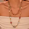 Colar Longo Estilo Boêmio Retrô com Franjas Múltiplas Camadas, Design de Nicho, com Contas, Moderno, de Aparência Sofisticada, Colar Único