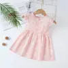 Comercio exterior verano nuevo vestido para niñas niños manga corta estampado vestido de princesa bebé niña vestido con volantes