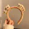 Tiara Fofa de Urso Amoroso Tridimensional Celebridade da Internet Pelúcia Orelhas de Desenho Animado Tiara para Lavar o Rosto Celebridade da Internet Acessórios de Cabelo Versáteis Venda por Atacado