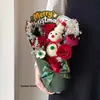 Nuevo Arreglo Floral de Dibujos Animados Navideños Caja de Flores Caja de Cono de Helado Material Hecho a Mano DIY Lote de Regalos para Nochebuena