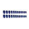 Parches para Uñas Portátiles de Color Puro Sencillos de Venta Caliente Transfronterizos, Parches para Uñas Cortos de Gama Alta, Uñas Postizas Azules al por Mayor