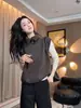 Chaleco de Lana Mercerizada con Cuello Polo, Chaleco de Punto sin Mangas, Estilo Casual para Superponer, Prenda Interior de Alta Gama para Otoño e Invierno