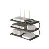 Suporte de armazenamento para roteador WiFi, decodificador de TV, controle remoto, tomada e organizador de cabos para mesa e bancada