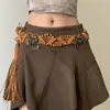 Cinto Tecido com Franjas Estilo Boêmio Retrô Moda Feminina com Saia Acessórios de Cinto Largo de Alta Qualidade Tendência