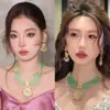 Conjunto de Collar y Pendientes de Perlas Multicapa Estilo Palacio Retro, Joyería Versátil Inspirada en el Diseño de Lujo Ligero, Accesorios Exquisitos de Nicho