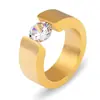 Anillo de Acero Inoxidable Abierto de Moda Europea y Americana Transfronterizo de 8 mm, Simple, Personalizable con Incrustaciones de Diamantes, Versátil, al por Mayor para Mujeres