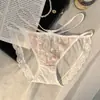 Bragas Bordadas para Mujer con Tirantes Sexy de Corte Alto Cintura Baja con Cordones Juvenil Pura Tentación Malla Encaje Francés Tanga