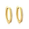 Brincos de moda europeus e americanos, femininos, elegantes, personalidade, galvanizados, em forma de U, diamante branco, oval, comércio exterior, estilo ins, brincos de aço inoxidável