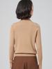 Suéter Pulóver 100% Lana Otoño e Invierno Moda Casual Cuello Alto para Mujer con Puños Exquisitos, Color Sólido, Capa Base Sencilla y Cálida