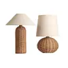 Luminária de Mesa de Cabeceira Estilo Wabi-Sabi, Arte Vintage em Rattan Americano, Decoração para Pousada, Iluminação de Ambiente para Estudo e Quarto