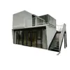 Oficina contenedor móvil, oficina de obra con muro cortina de vidrio móvil, casa contenedor de instalación rápida