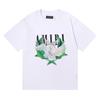 Camiseta de Manga Corta Amiri Peso Pesado Verano Holgada para Hombre y Mujer High Street Lujo Accesible Marca Americana de Moda Vtg Pareja Manga Media