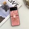 Capa para Celular Dobrável Samsung Zflip3 Geração Flip7 Suporte de Anel Estilo Japonês e Coreano Capa de Couro Desenho Animado Zflip 4