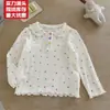 Otoño 2026 Estilo Coreano para Niños Manga Larga Camiseta Básica Cuello de Muñeca Polo Bordado Estampado Completo Estrellas Top Estilo Madre e Hija