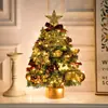 Nuevo árbol de Navidad pequeño rojo de mesa tocón de árbol de Navidad adorno paquete de material DIY para decoración de Navidad
