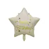 Globo de aluminio de 18 pulgadas con forma de estrella de cinco puntas, tablero de luz monocromático, decoración para fiestas, bodas y cumpleaños, globo de aluminio