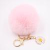 Venta Caliente Llavero Colgante Bola de Pelo de Margarita Moda para Mujer Bolso Felpa Monedero Coche Colgante Girasol