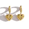 Brincos de Aço Inoxidável Coração de Amor Cruz Flor Estrela de Oito Pontas com Pingente de Zircônia para Mulheres Versátil Design de Nicho Pequeno