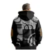 Patrón transfronterizo de Europa y Estados Unidos impresión digital 3D sudadera con capucha forro marrón chaqueta acolchada de algodón