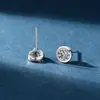 Pendientes Transfronterizos de Plata S925 con Moissanita de 10 Puntas para Mujer, Amigables para Orejas Perforadas, Pendientes de Pareja, Pendientes Redondos para Cartílago del Oído de Hombre, Estilo Coreano, Diseño Simple