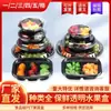 Caja Desechable para Fruta Transparente con Tapa Caja de Embalaje de Plástico Caja para Llevar Caja Gruesa con Compartimentos Caja para Fruta Cortada y Ensalada