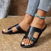 Nuevas Chanclas Planas Caladas de Estilo Nuevo para Mujer, Nuevas Sandalias de Playa de Estilo Coreano con Punta Cuadrada Abiertas, Tallas 36-41, 42, 43 Tallas Grandes