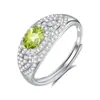 Anel de Prata Esterlina S925 Hui Kai Jewelry Pedra de Cristal Natural Decoração de Mão para Mulheres, Estilo de Nicho de Alta Qualidade, Venda Quente Transfronteiriça, Estilo Europeu e Americano