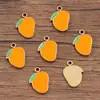 1 Pieza de Oro Real Electrochapado Fruta Acero Inoxidable Gota de Aceite Joyería Accesorios Colgante Cereza Fresa Sandía Pera Mango Colgante