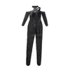 Ins2026 Venta Caliente Europea y Americana Cómodo Hueco Transparente Malla Patchwork Pantalones Largos Sexy Moldeador del Cuerpo Mono de Cuello Halter