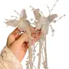 Super Hada Blanco Transparente Atrapador Inteligente de Borla de Mariposa Pinza para el Cabello Femenina Bosque Pinza para Doble Cola de Caballo Accesorios para el Cabello de Fotografía Tocado Novia