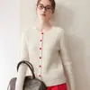 Cárdigan de punto trenzado de cachemira, adelgazante, versátil, nueva ropa de otoño/invierno para mujer, prendas de punto, tacto de alta gama, top de atuendo de nicho