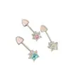 Brilhantes Coração Cravejado de Diamantes Patinha de Gato Glitter Orelha de Gato Osso Brinco Stud Fofo Feminino Aço Titânio Doce Cool