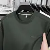 Sudadera de cuello redondo de moda de alta gama para hombre de Otoño y Primavera, Camiseta de manga larga versátil de lujo ligero, Prenda interior