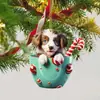 Decoración de perro taza dulce transfronteriza colgante decoración interior colgante divertida acrílico colgante decoraciones de Navidad