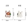 Nuevo accesorio decorativo de conejito de orejas largas, lindo, de dibujos animados tridimensionales, bordado, relleno de algodón, para accesorios de cabello, bolsos y ropa DIY
