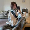 Sudadera con forro polar para mujer, nueva colección primavera 2026, top para principios de otoño, sudadera con capucha de corte holgado estilo coreano para figuras petite