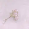 Presilha de Cabelo Vintage Borboleta Rosa com Franja Flor de Veludo Flor de Cabelo com Pegador Senso Avançado Acessórios de Cabelo Diários de Nicho