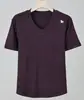 Camiseta de Manga Corta con Cuello en V de Algodón Puro Premium en Stock para Mujer, Top Corto Casual Ajustado para Primavera y Verano, Mayoreo