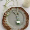 Collar con Colgante de Corazón de Metal Tejido a Mano para Mujer Moda de Gama Alta Pequeño Fresco Manzana Cadena de Clavícula Personalizada Accesorios