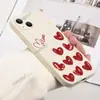 Diseño Independiente de Corazón Rojo Vintage Adecuado para iPhone 17 Silicona Mate 18/15 Estilo Suave Funda para Teléfono de Mujer