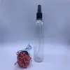 Botella rociadora transparente redonda de PET de 180 ml, subempaque de cosméticos, botella vacía de prueba, botella rociadora de agua floral, botella de plástico