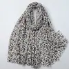 Estampado en Caliente Pequeño Leopardo de Leche Textura Satinada Venta Directa de Fábrica Comercio Exterior Transfronterizo Tacto de Algodón y Lino Bufanda Larga para Mujer Bufanda Chal Primavera Verano